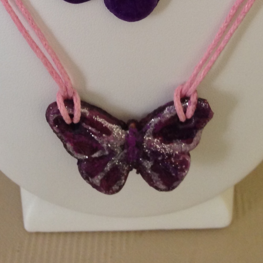 Handmade Purple Butterfly Necklace